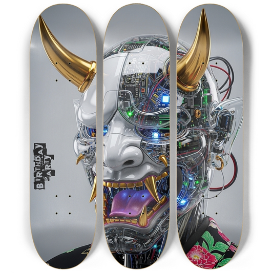 Cyber-Oni Tripic Wall Art